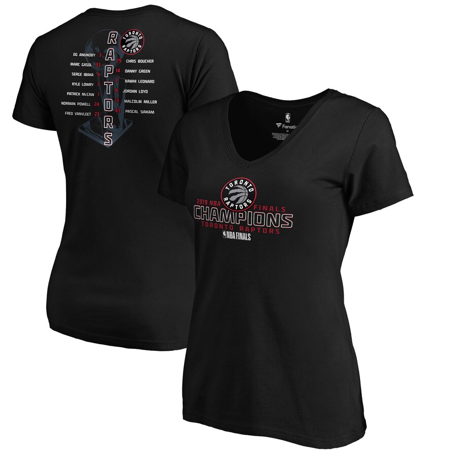 Women's Toronto Raptors Black 2019 NBA Finals Champions Ultimate Delivery V-Neck T-Shirt